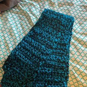 blue and black scarf